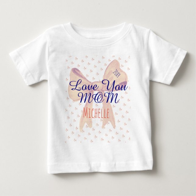 Camiseta Mamãe Mamãe Amor Você Fofo Elegante Dia das Mães M (Frente)