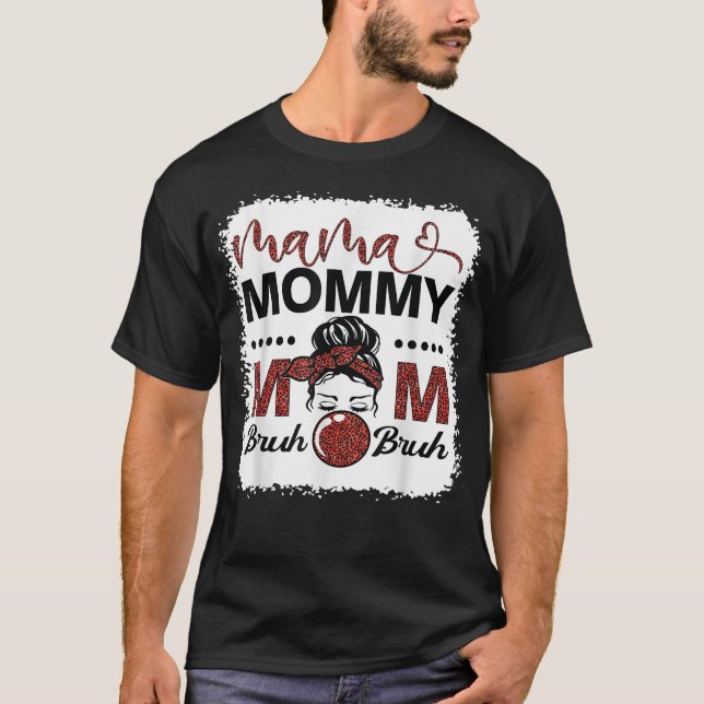 Camiseta Mamãe Mamãe Mãe Maninho Vida de Mãe Leopardo Cabel (Frente)