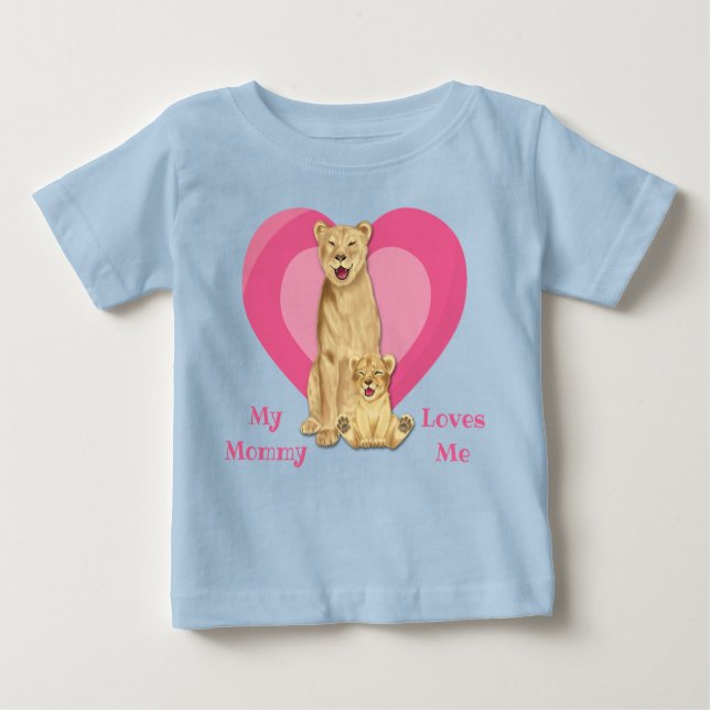 Camiseta Mamãe Me Ama Leão Bebê (Frente)
