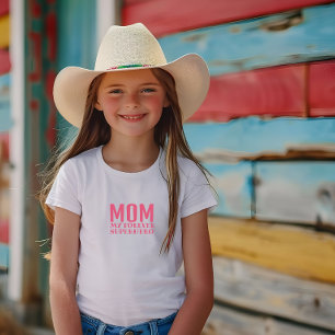 Camiseta Mamãe Meu Super-Herói Cor-de-Rosa Eterno