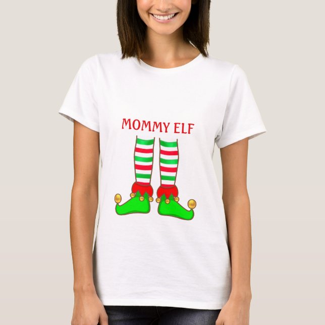 Camiseta Mamãe Moderna Elf Natal (Frente)