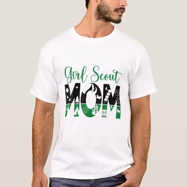 Camiseta Mamãe Negra E Verde Procurando Campanha De Cookies (Frente)