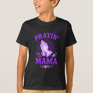 Camiseta Mamãe Orando Mãe Cristã Religiosa Mãos em Oração