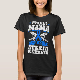Camiseta Mamãe Orgulhosa De Um Guerreiro Contra Ataxia Fita