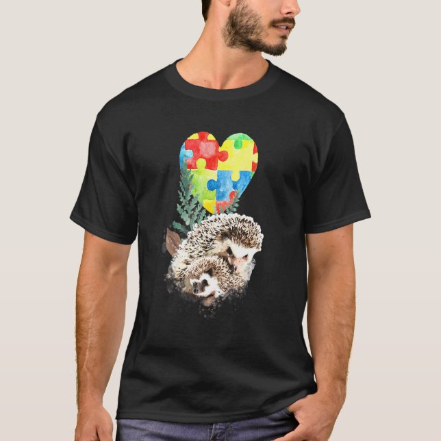 Camiseta Mamãe ouriço Conscientização do Autismo Com Quebra (Frente)