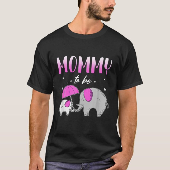 Camiseta Mamãe para elefante Chá de fraldas grávida Present (Frente)