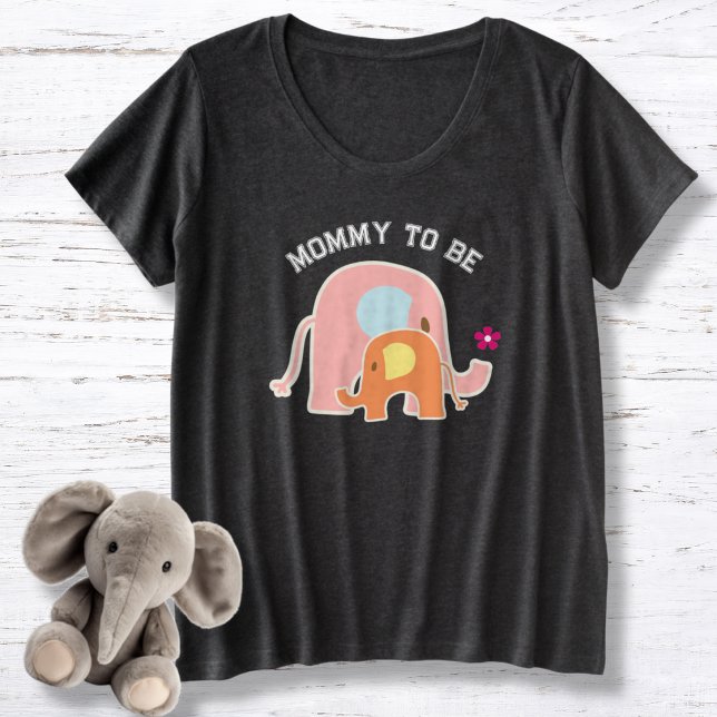 Camiseta Mamãe Para Ser Elefante Rosa com Bebê (Criador carregado)