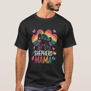 Camiseta Mamãe Pastor Colorido Mães de Cachorro Pastor Alem