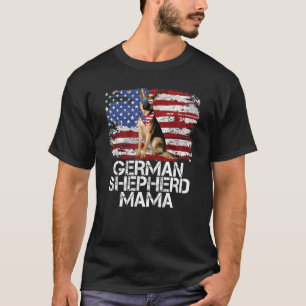 Camiseta Mamãe Pastora Alemã engraçada com bandeira america