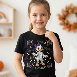 Camiseta Mamãe Pata Fofa Roupa de Halloween para Crianças |