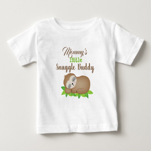 Camiseta Mamãe Pequeno Snuggy Buddy Sloth (Frente)