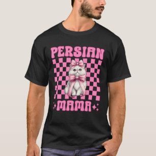 Camiseta Mamãe Persa Mãe Gato Persa Dia das Mães Rosa Coq