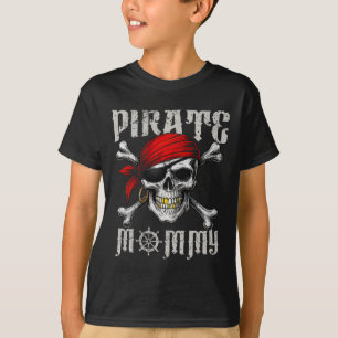 Camiseta Mamãe Pirata Jolly Roger Flag E Skull Crossbones