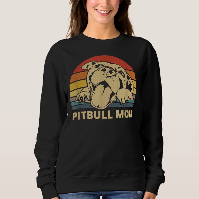 Camiseta Mamãe Pitbull Com Uma Bela Cara Engraçada Mamãe (Frente)