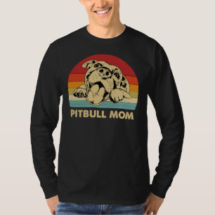 Camiseta Mamãe Pitbull Com Uma Bela Cara Engraçada Mamãe