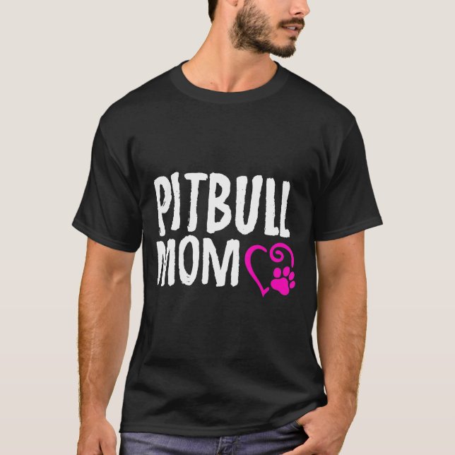 Camiseta Mamãe Pitbull Eu Amo Meu Pitbull - Novo (Frente)