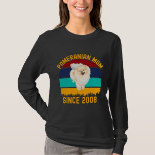Camiseta Mamãe Pomeraniana Desde 2008 Cachorros Engraçados 