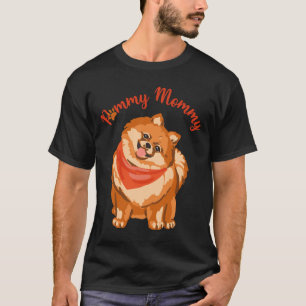 Camiseta Mamãe Pommy Pomerânia Spitz Alemão Marrom Fofo