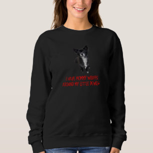 Camiseta Mamãe Preta E Branca Chihuahua Embalada Em Torno D