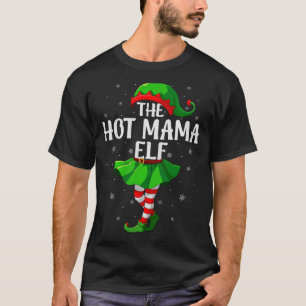 Camiseta Mamãe Quente Elfo Natal Garotas Mulheres Esquadrão