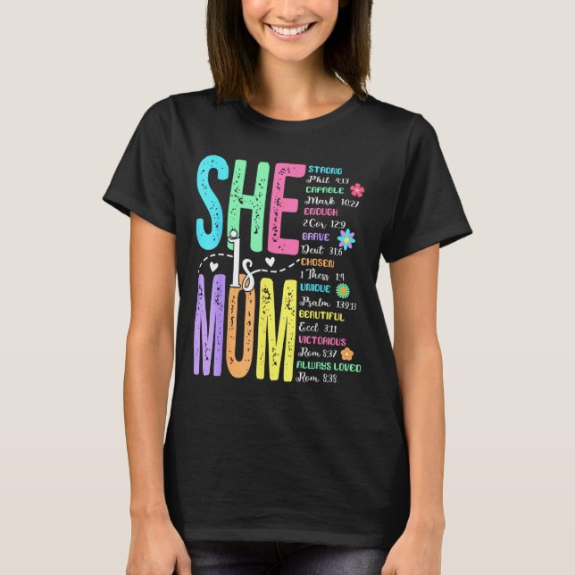Camiseta Mamãe religiosa é mãe versículo da bíblia mãe cris (Frente)