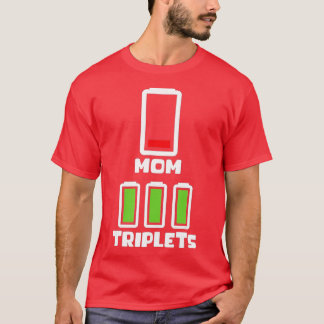 Camiseta Mamãe riplets Dia de as mães Bateria Baixa Mãe de 