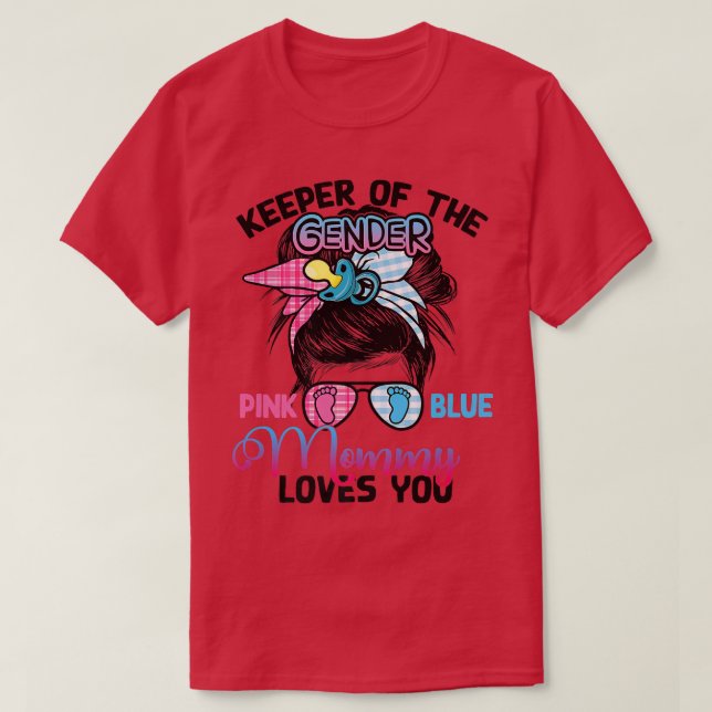 Camiseta Mamãe rosa ou azul ama você Gente de Óculos Arroad (Frente do Design)