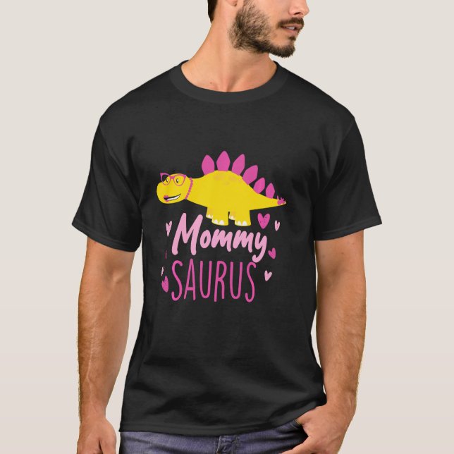 Camiseta Mamãe Saurus Rex Funny Dinossaur Crianças Meninas (Frente)