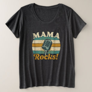 Camiseta Mamãe Segura o Microfone Retro Dia das Mães