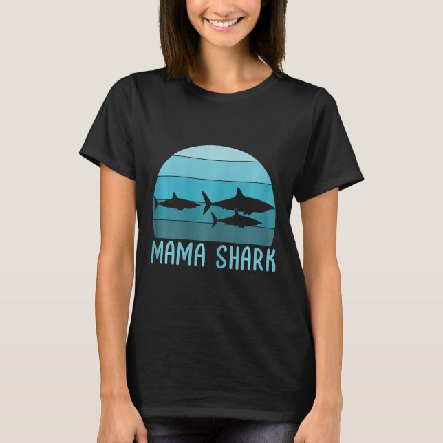 Camiseta Mamãe Shark Mãe De 2 Dias de as mães (Frente)