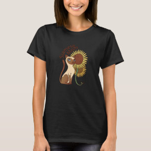 Camiseta Mamãe Siamesa Cat Sunflower Pasta