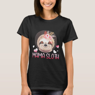 Camiseta Mamãe Sloth Flores Engraçada Mãe Avó Sloth Mães