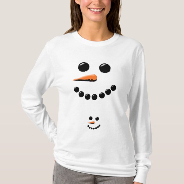 Camiseta Mamãe Snowman E Baby Snowman Festivo (Frente)