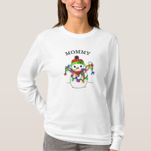 Camiseta Mamãe Snowman White Christmas