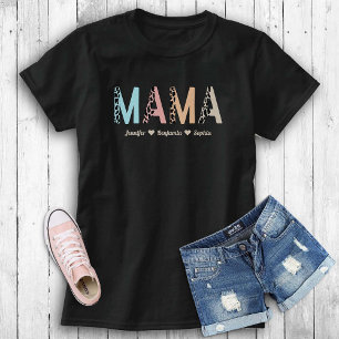 Camiseta Mamãe Tiger Personalizou a Mãe Dando Nomes de Cria