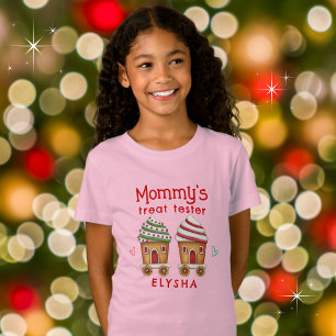 Camiseta Mamãe Treat Tester — Cupcakes de Natal Bonitos