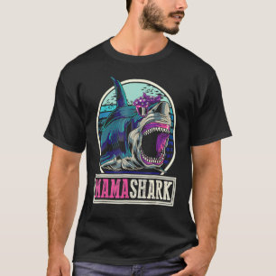 Camiseta Mamãe Tubarão Oceano Mãe Monstro do Mar Animal Mãe