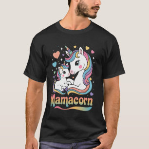 Camiseta Mamãe Unicórnio Milho Divertida Mãe Cute Arco-íris