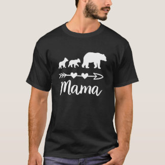 Camiseta Mamãe Ursa 2 Bebês Mãe de Duas Mães Bonitas Da