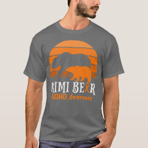 Camiseta Mamãe Ursa ADHD Mãe Dia Nacional de Consciência AD