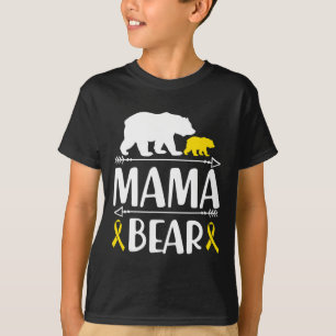 Camiseta Mamãe Ursa Cancer De Infância Sensibilização Mãe D