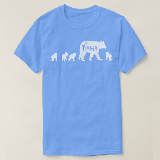 Camiseta Mamãe Ursa com 4 Cubs Divertidos Mamãe Presente (Frente do Design)