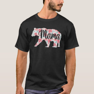 Camiseta Mamãe Ursa Floral Flor Família Bonita Mãe D