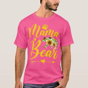 Camiseta Mamãe Ursa Girassol Mãe Mamãe Avó Girassol