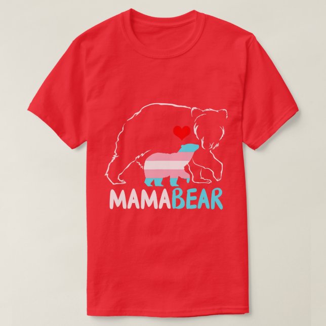 Camiseta Mamãe Ursa Orgulha Mãe Arco-Íris Transgira Mães Da (Frente do Design)