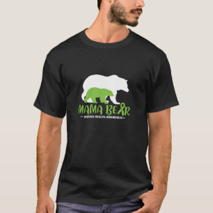 Camiseta Mamãe Ursa Sentir a Saúde Mental Mãe