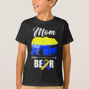 Camiseta Mamãe Ursa Trisomia 21 Mães do Dia de Consciência
