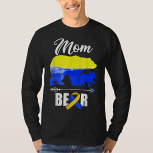 Camiseta Mamãe Ursa Trisomia 21 Mães do Dia de Consciência