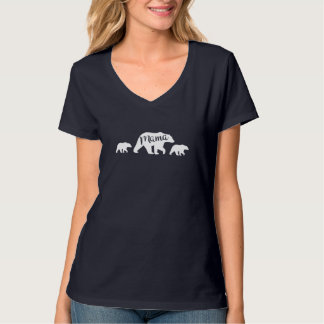 Camiseta Mamãe Urso com Dois Cubs - Mãe Dia de as mães