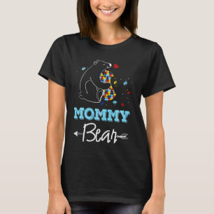 Camiseta Mamãe Urso Conscientização do Autismo Mãe Peça do